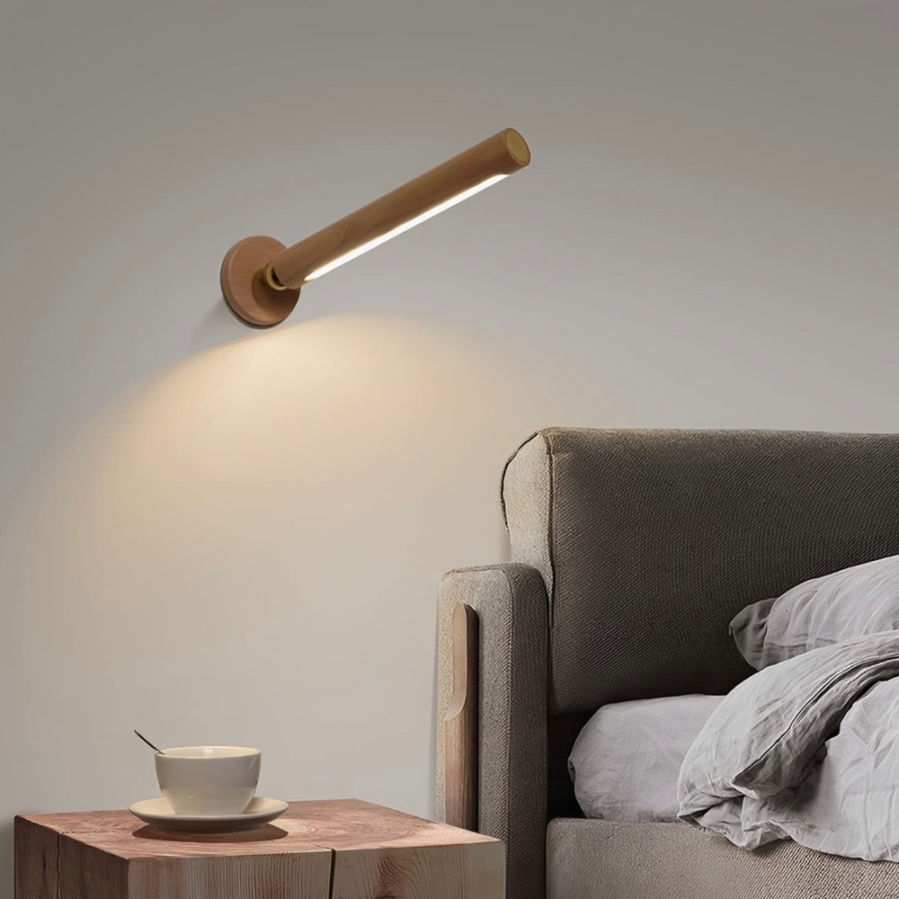 NEW Recharging Wooden Wall Lamps x2